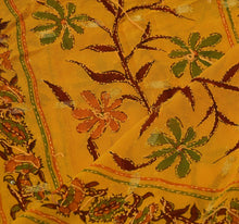 Load image into Gallery viewer, Vintage Dupatta Long Stole Cotton Saffron Hand Embroidered Kantha Wrap Veil
