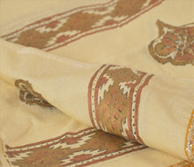 Load image into Gallery viewer, Sanskriti Vintage Dupatta Long Stole Art Silk Cream Scarves Painted Hijab
