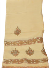 Load image into Gallery viewer, Sanskriti Vintage Dupatta Long Stole Art Silk Cream Scarves Painted Hijab
