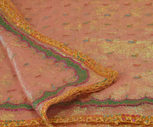 Load image into Gallery viewer, Sanskriti Vintage Dupatta Long Stole Art Silk Pink Scarves Hand Beaded Hijab
