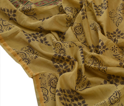 Sanskriti Vintage Dupatta Long Stole Cotton Green Wrap Hijab Printed Veil Scarves