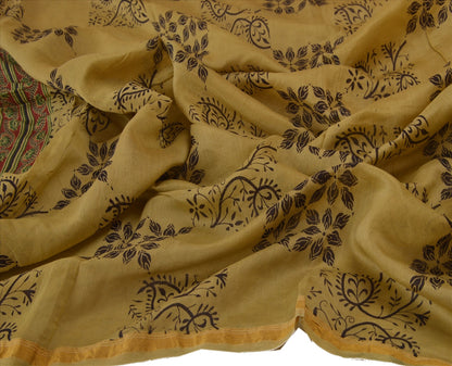 Sanskriti Vintage Dupatta Long Stole Cotton Green Wrap Hijab Printed Veil Scarves