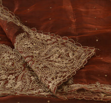Load image into Gallery viewer, Sanskriti Vintage Dupatta Long Stole Art Silk Maroon Hijab Hand Beaded Wrap Veil
