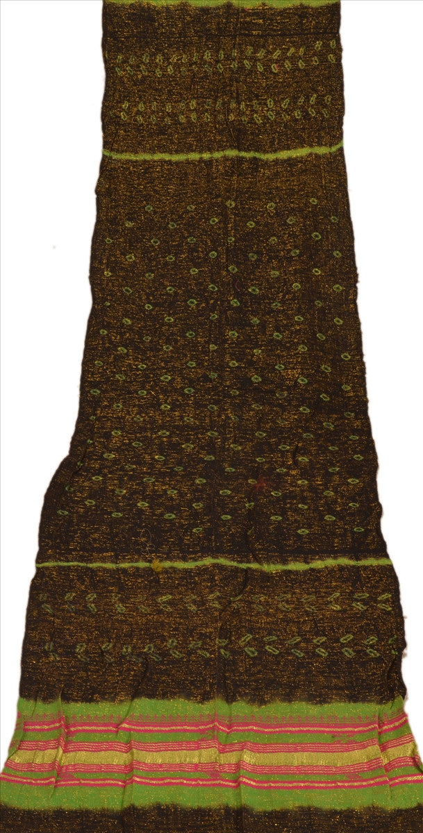 Sanskriti Vintage Dupatta Long Stole Cotton Black Scarves Woven Wrap Hijab