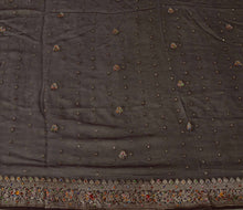 Load image into Gallery viewer, Vintage Dupatta Schal Long Stola Georgette Coffee Brown Hand Beaded Wrap Veil
