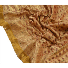 Load image into Gallery viewer, Vintage Dupatta Long Stole Art Silk Brown Scarves Woven Brocade Wrap Hijab
