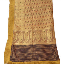 Load image into Gallery viewer, Vintage Dupatta Long Stole Art Silk Brown Scarves Woven Brocade Wrap Hijab
