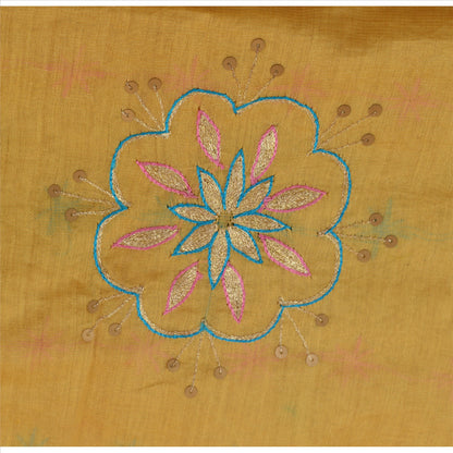 Sanskriti Vintage Dupatta Long Stole Cotton Black Hand Beaded Wrap Veil