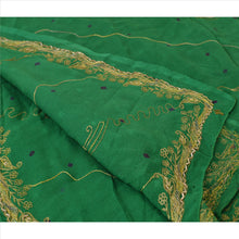 Load image into Gallery viewer, Vintage Dupatta Schal Long Stola Georgette Green Hand Beaded Bandhani Wrap Veil

