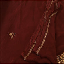 Load image into Gallery viewer, Sanskriti Vintage Dupatta Long Stole Chiffon Silk Brown Hand Beaded Wrap Veil
