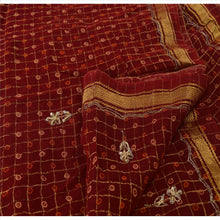 Load image into Gallery viewer, Vintage Dupatta Long Stole Cotton Maroon Scarves Hand Beaded Woven Hijab

