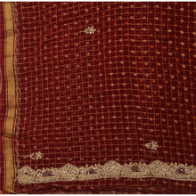 Load image into Gallery viewer, Vintage Dupatta Long Stole Cotton Maroon Scarves Hand Beaded Woven Hijab
