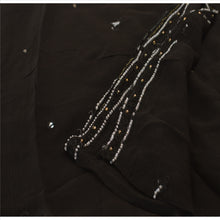 Load image into Gallery viewer, Sanskriti Vintage Dupatta Long Stole Georgette Black Hijab Hand Beaded Wrap Veil
