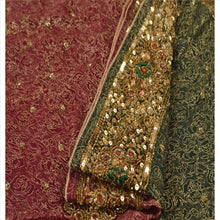 Load image into Gallery viewer, Vintage Dupatta Long Stole Georgette Maroon Scarves Hand Beaded Painted Hijab
