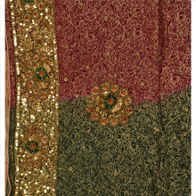 Load image into Gallery viewer, Vintage Dupatta Long Stole Georgette Maroon Scarves Hand Beaded Painted Hijab
