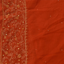Load image into Gallery viewer, Sanskriti Vintage Dupatta Long Stole Chiffon Silk Orange Hand Beaded Wrap Veil

