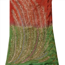 Load image into Gallery viewer, Sanskriti Vintage Dupatta Long Stole Art Silk Red Scarves Hand Beaded Painted
