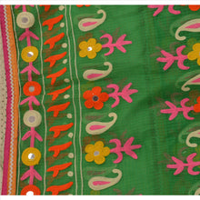 Load image into Gallery viewer, Vintage Dupatta Long Stole Cotton Green Hijab Hand Embroidered Kota Scarves
