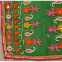 Load image into Gallery viewer, Vintage Dupatta Long Stole Cotton Green Hijab Hand Embroidered Kota Scarves
