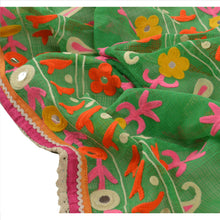 Load image into Gallery viewer, Vintage Dupatta Long Stole Cotton Green Hijab Hand Embroidered Kota Scarves
