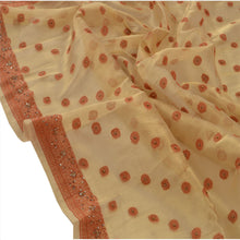 Load image into Gallery viewer, Vintage Dupatta Long Stole Art Silk Golden Hand Beaded Woven Wrap Hijab
