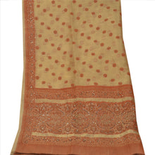 Load image into Gallery viewer, Vintage Dupatta Long Stole Art Silk Golden Hand Beaded Woven Wrap Hijab
