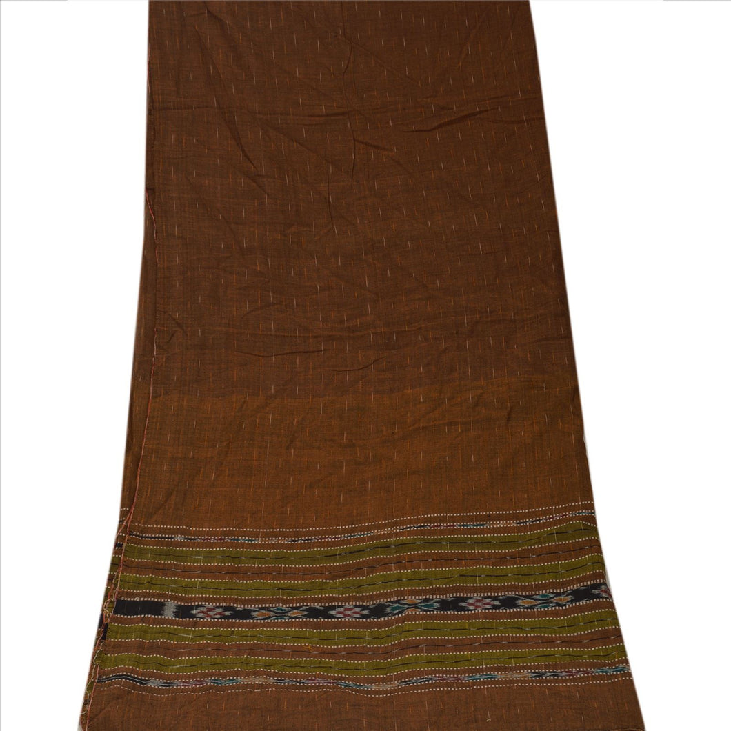 Vintage Dupatta Long Stole Cotton Brown Wrap Veil Woven Patola Hijab