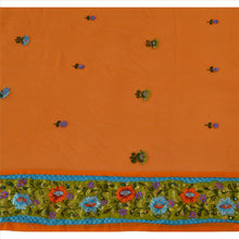 Load image into Gallery viewer, Sanskriti Vintage Dupatta Long Stole Georgette Orange Hijab Hand Beaded Scarves
