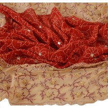 Load image into Gallery viewer, Sanskriti Vintage Dupatta Long Stole Net Mesh Beige Hijab Hand Beaded Scarves
