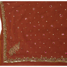 Load image into Gallery viewer, Sanskriti Vintage Dupatta Long Stole Chiffon Silk Peach Hand Beaded Wrap Hijab
