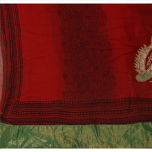 Load image into Gallery viewer, Sanskriti Vintage Dupatta Long Stole Georgette Maroon Hijab Hand Beaded Scarves
