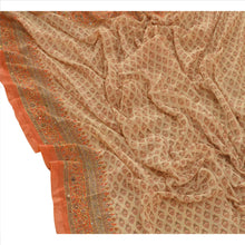 Load image into Gallery viewer, Vintage Dupatta Long Stole Georgette Cream Hand Embroidered Kantha Wrap Veil
