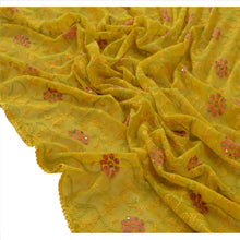 Load image into Gallery viewer, Vintage Dupatta Long Stole Georgette Green Hand Beaded Chikankari Wrap Hijab
