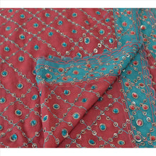 Load image into Gallery viewer, Sanskriti Vintage Dupatta Long Stole Georgette Pink Hijab Hand Beaded Scarves
