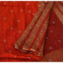 Load image into Gallery viewer, Vintage Dupatta Long Stole Cotton Red Wrap Veil Hand Beaded Woven Scarves
