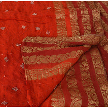 Load image into Gallery viewer, Vintage Dupatta Long Stole Cotton Red Wrap Veil Hand Beaded Woven Scarves

