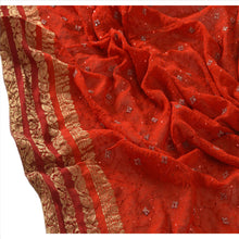 Load image into Gallery viewer, Vintage Dupatta Long Stole Cotton Red Wrap Veil Hand Beaded Woven Scarves
