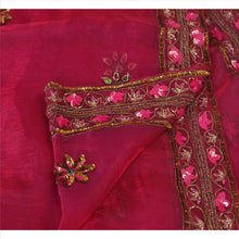 Load image into Gallery viewer, Sanskriti Vintage Dupatta Long Stole Art Silk Pink Hijab Hand Beaded Scarves
