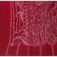 Load image into Gallery viewer, Sanskriti Vintage Dupatta Long Stole Chiffon Silk Maroon Hand Beaded Wrap Veil
