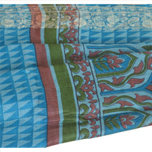 Load image into Gallery viewer, 100% Pure Tassar Silk New Long Stole Dupatta Blue Scarves Printed Wrap Veil
