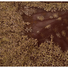 Load image into Gallery viewer, Sanskriti Vintage Dupatta Long Stole Net Mesh Saffron Hand Beaded Wrap Scarves
