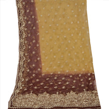 Load image into Gallery viewer, Sanskriti Vintage Dupatta Long Stole Net Mesh Saffron Hand Beaded Wrap Scarves
