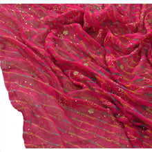 Load image into Gallery viewer, Vintage Dupatta Long Stole Georgette Pink Wrap Veil Hand Beaded Leheria Scarves
