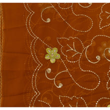 Load image into Gallery viewer, Sanskriti Vintage Dupatta Long Stole Georgette Brown Hijab Embroidered Scarves
