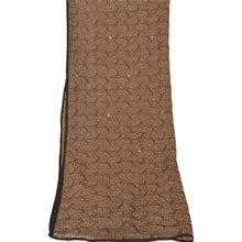 Load image into Gallery viewer, Vintage Dupatta Long Stole Net Mesh Brown Wrap Veil Hand Beaded Scarves

