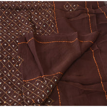 Load image into Gallery viewer, Vintage Dupatta Long Stole Georgette Brown Wrap Veil Hand Beaded Sequins Scarves
