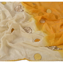 Load image into Gallery viewer, Sanskriti Vintage Dupatta Long Stole Chiffon Silk White Embroidered Wrap Scarves
