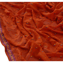 Load image into Gallery viewer, Sanskriti Vintage Dupatta Long Stole Georgette Orange Veil Hand Beaded Scarves
