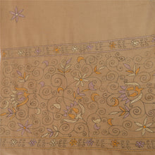 Load image into Gallery viewer, Vintage Dupatta Long Stole Cotton Brown Hand Embroidered Kantha Wrap Veil
