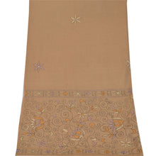 Load image into Gallery viewer, Vintage Dupatta Long Stole Cotton Brown Hand Embroidered Kantha Wrap Veil
